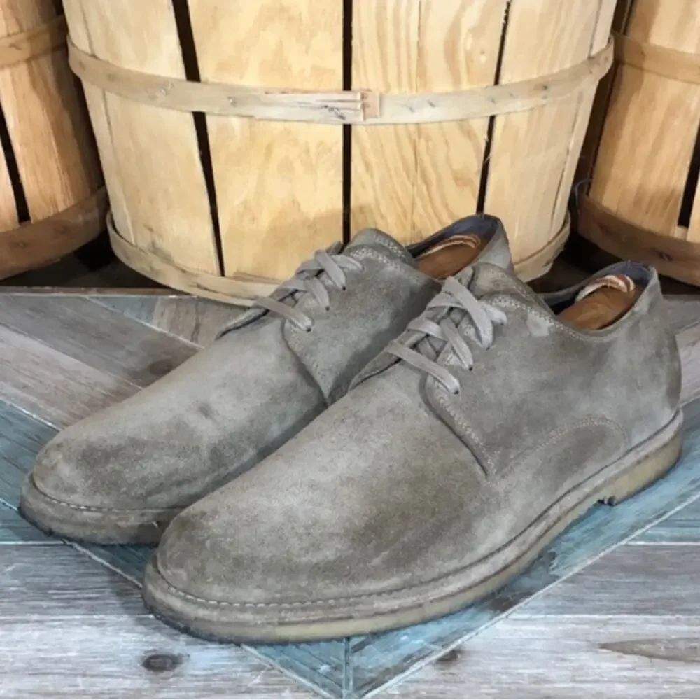 Allen Edmonds Southside Light Brown Suede Crepe Sole Oxfords Shoes Men Size 11.5